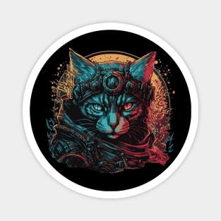 Steampunk Rebel Cat Magnet